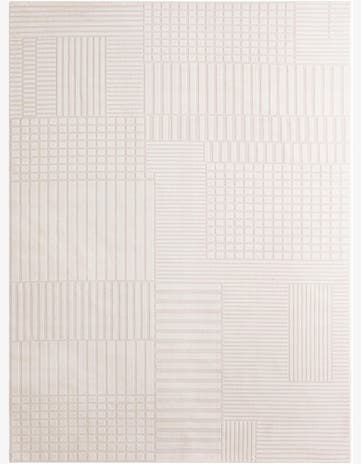 Ivory White Textura Designer Rug