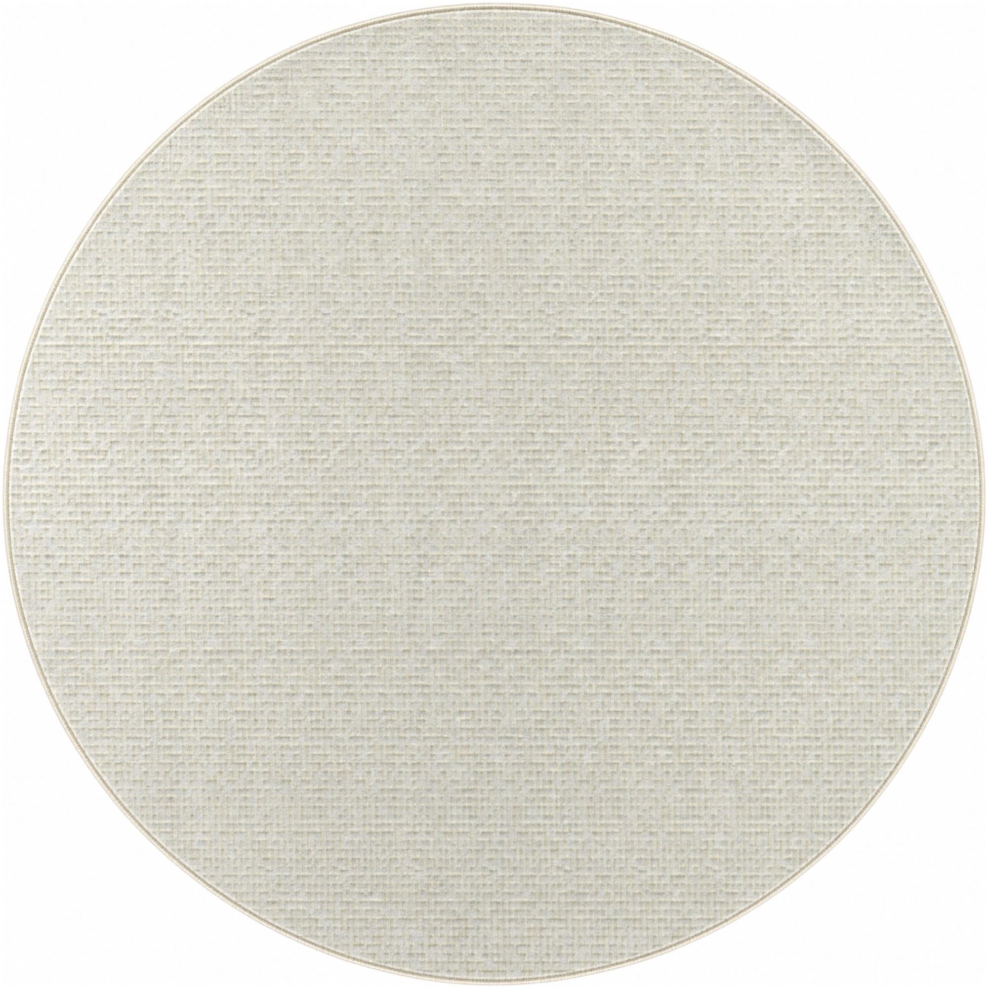 Ivory White Aakaar Round Rug