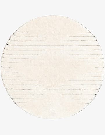 Ivory White Prismatic Round Rug