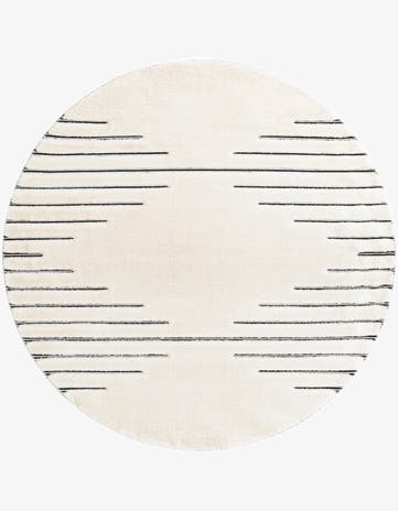 Ivory White Prismatic Round Rug