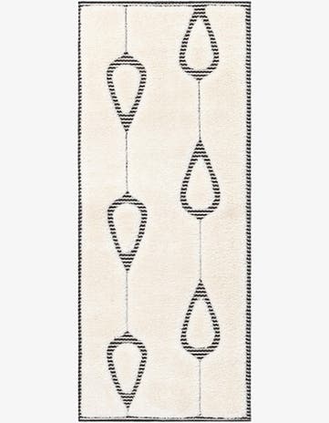 Ivory White Prismatic Runner Rug