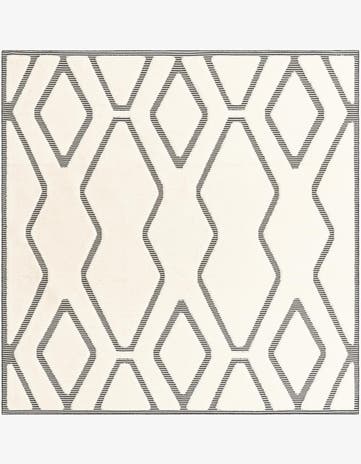 Ivory White Prismatic Square Rug