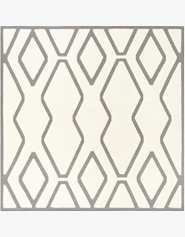 Ivory White Prismatic Square Rug