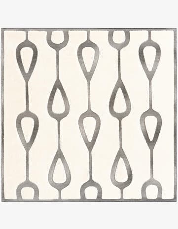 Ivory White Prismatic Square Rug