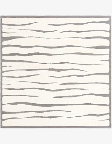 Ivory White Prismatic Square Rug