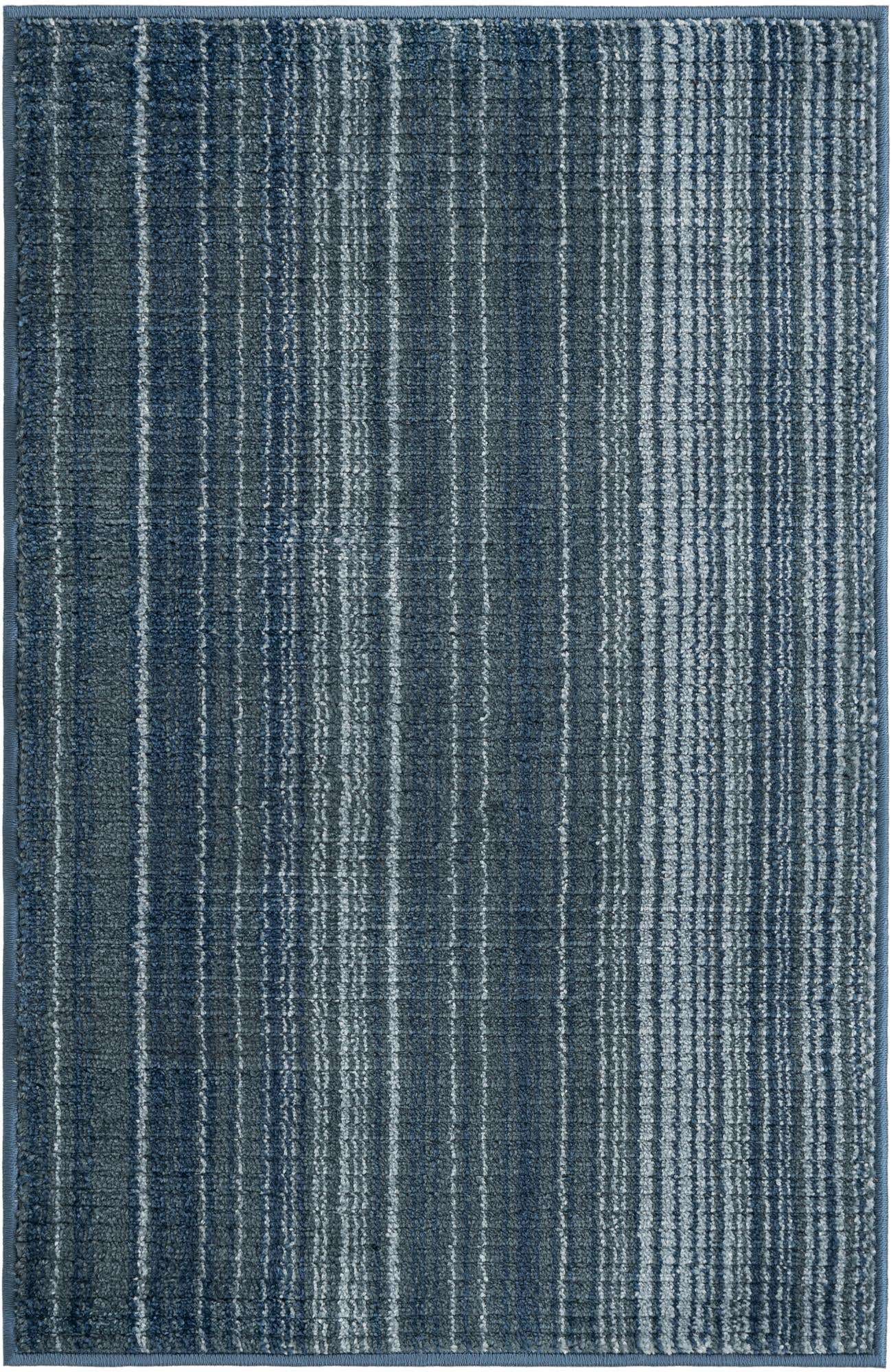 2' 2 x 3' Jagger · Striped rug, blue and gray