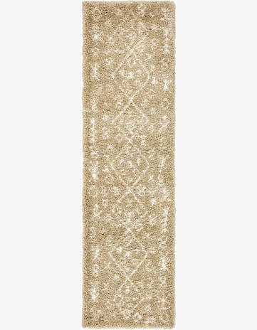 2' 7 x 10' Jameson · Tribal diamond Shag Rug, taupe and ivory