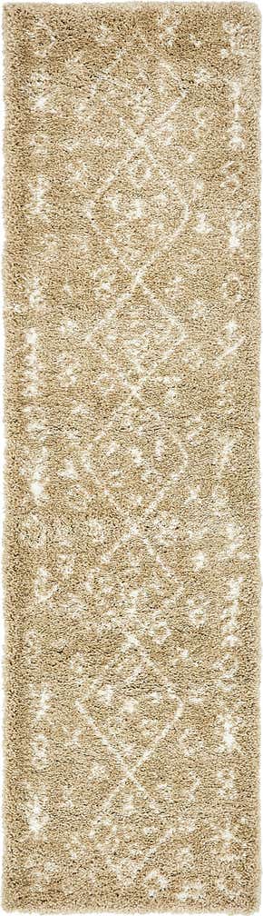 2' 7 x 10' Jameson · Tribal diamond Shag Rug, taupe and ivory