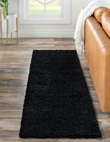 2' x 6' 5 Solid Shag Runner Rug
