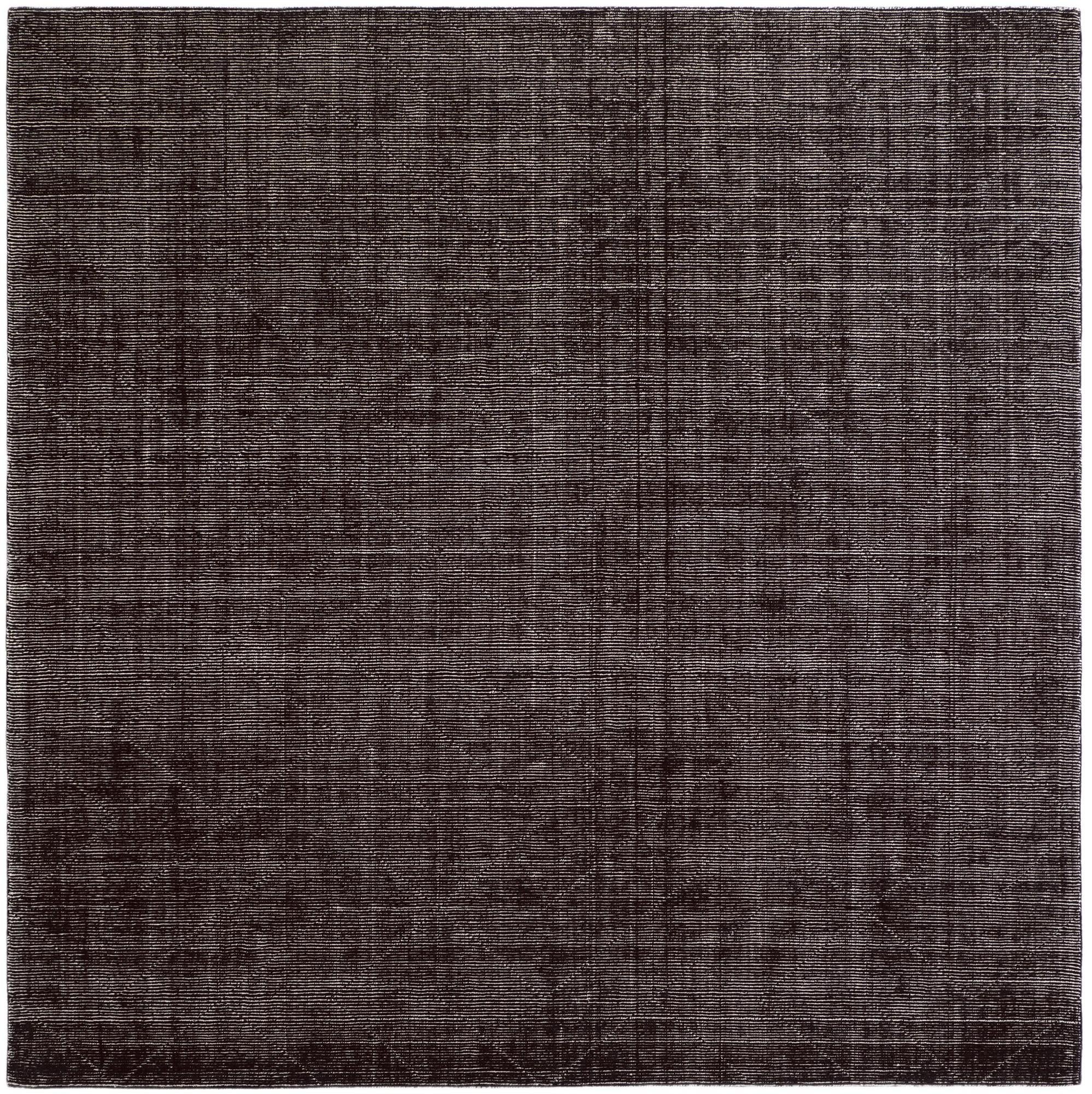 Jet Black WoolCraft Geometric Square Rug