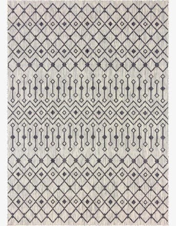 7' 10 x 11' Kearney · Geometric Outdoor Rug, gray and black