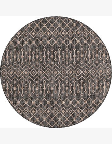 5' 3 x 5' 3 Kearney · Geometric diamond Outdoor Rug, charcoal and natural