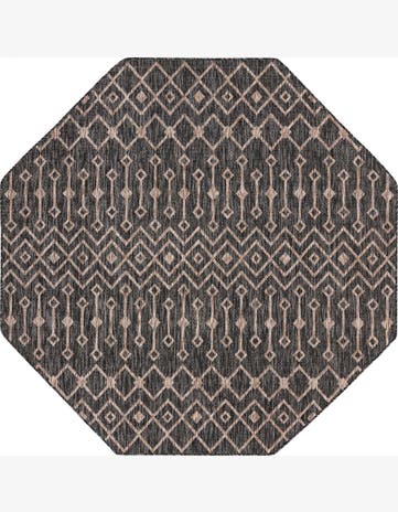 7' 10 x 7' 10 Kearney · Geometric diamond Outdoor Rug, charcoal and natural