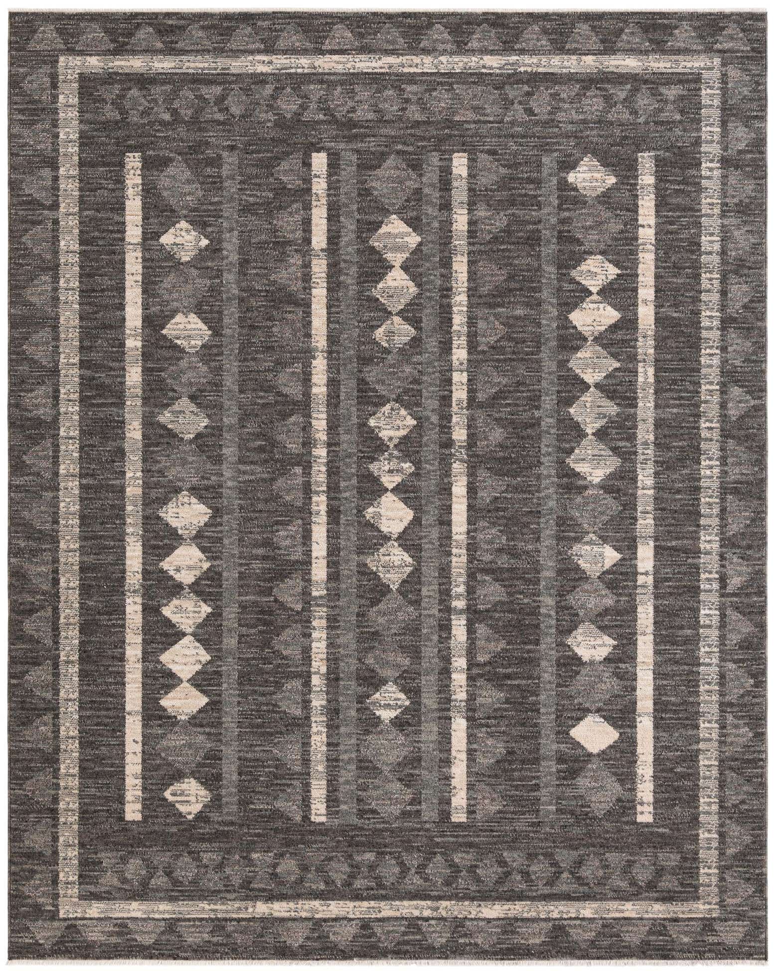 8' x 10' Kearny · Border rug, blue