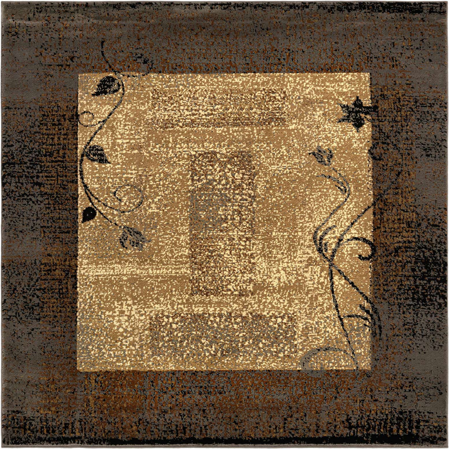 6' x 6' Keller · Border rug, beige