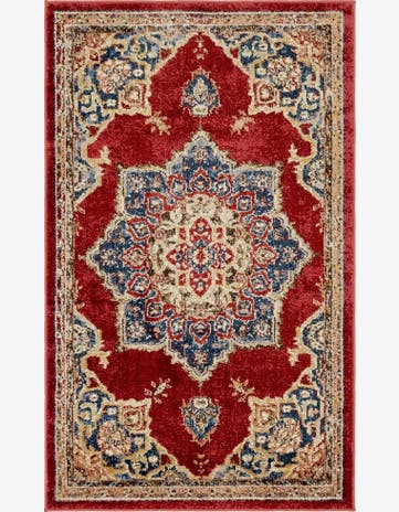 3' 3 x 5' 3 Kerrigan · Traditional medallion rug, burgundy and blue