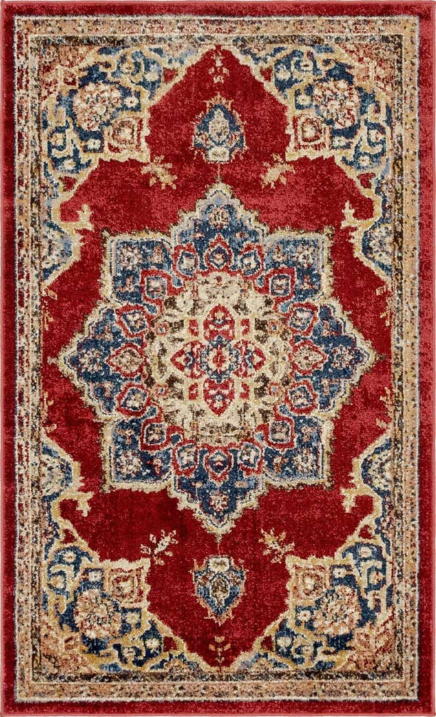 3' 3 x 5' 3 Kerrigan · Traditional medallion rug, burgundy and blue