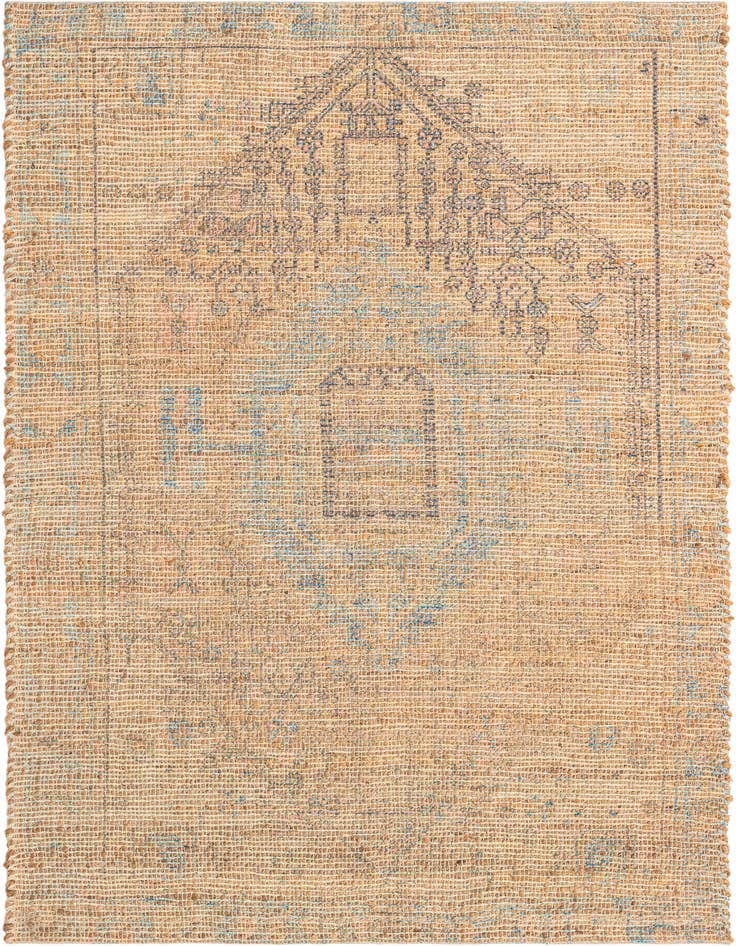 Detail image of 4' 1 x 6' 1 Hand Woven Chenille Jute Rug