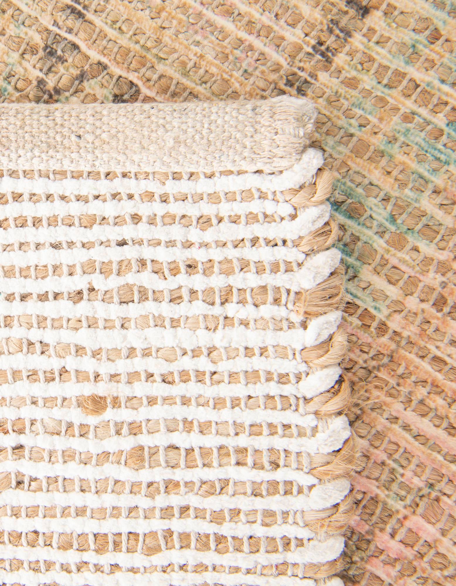 2' x 3' 1 Hand Woven Chenille Jute Rug