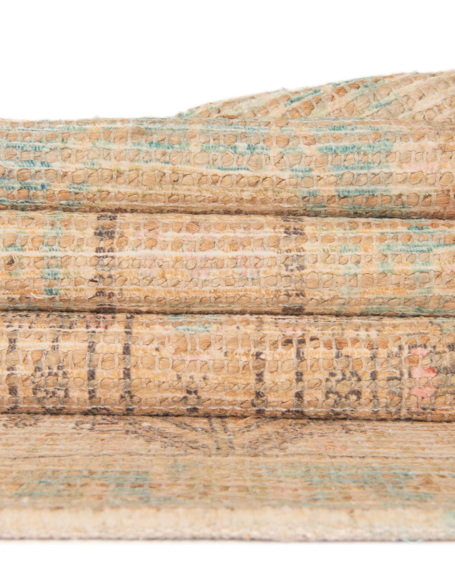 2' x 3' 1 Hand Woven Chenille Jute Rug