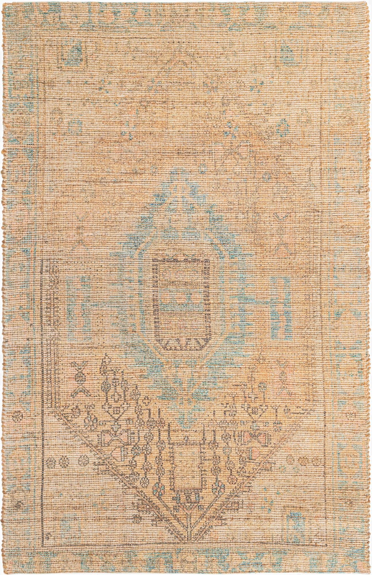 5' 3 x 8'  Hand Woven Chenille Jute Rug