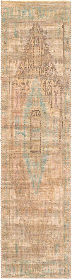 Detail image of 2' 2 x 8' Hand Woven Chenille Jute Runner Rug