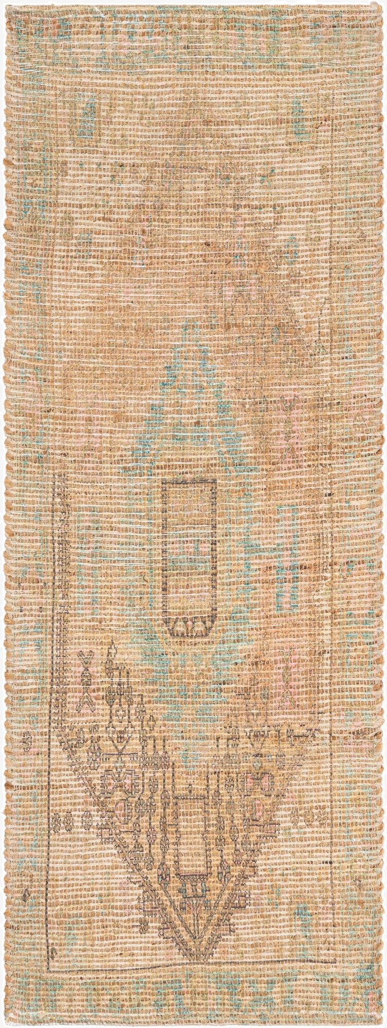 2' 2 x 6' 1  Hand Woven Chenille Jute Runner Rug