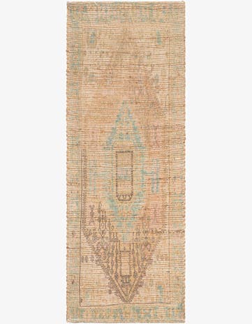 Khaki and Ivory Hand Woven Chenille Jute Runner Rug