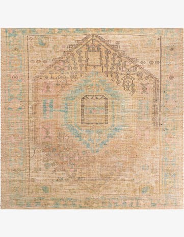 Khaki and Ivory Hand Woven Chenille Jute Square Rug