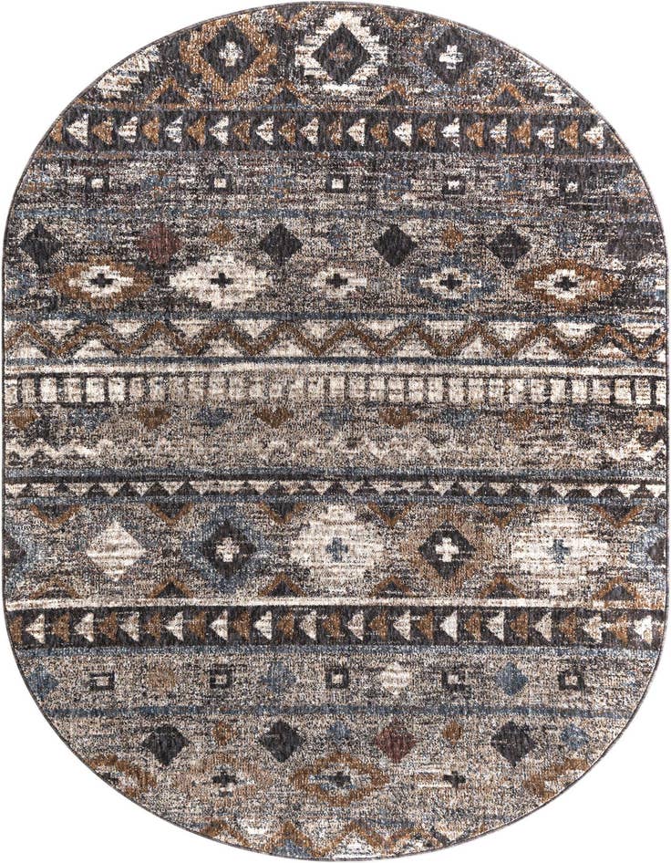 Detail image of 5' 3 x 8' Eco Southwestern Oval Rug