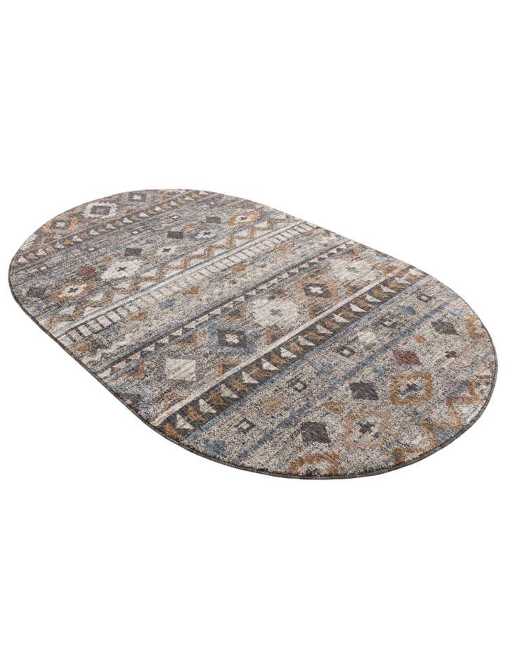 5' 3 x 8' Eco Southwestern Oval Rug