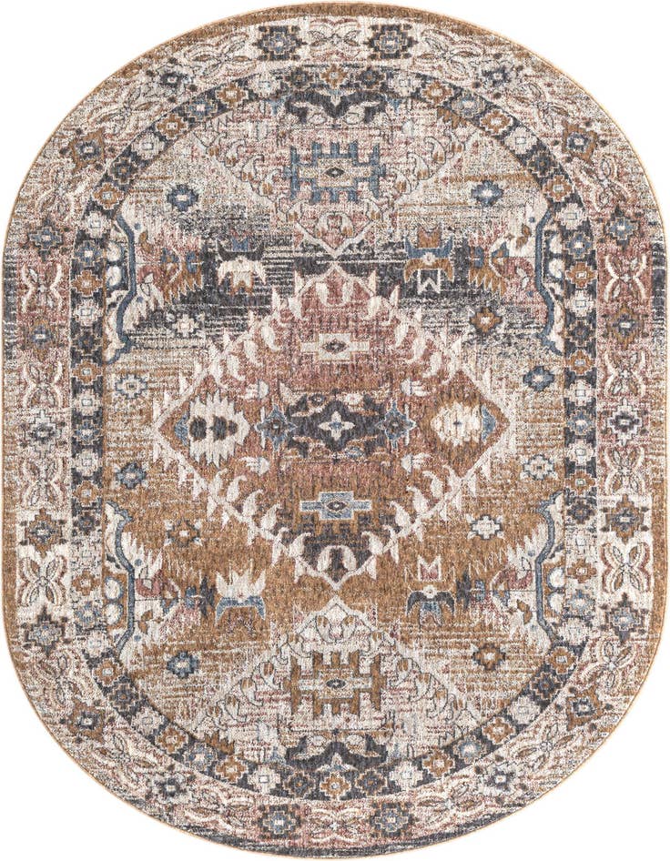 Detail image of 5' 3 x 8' Eco Southwestern Oval Rug