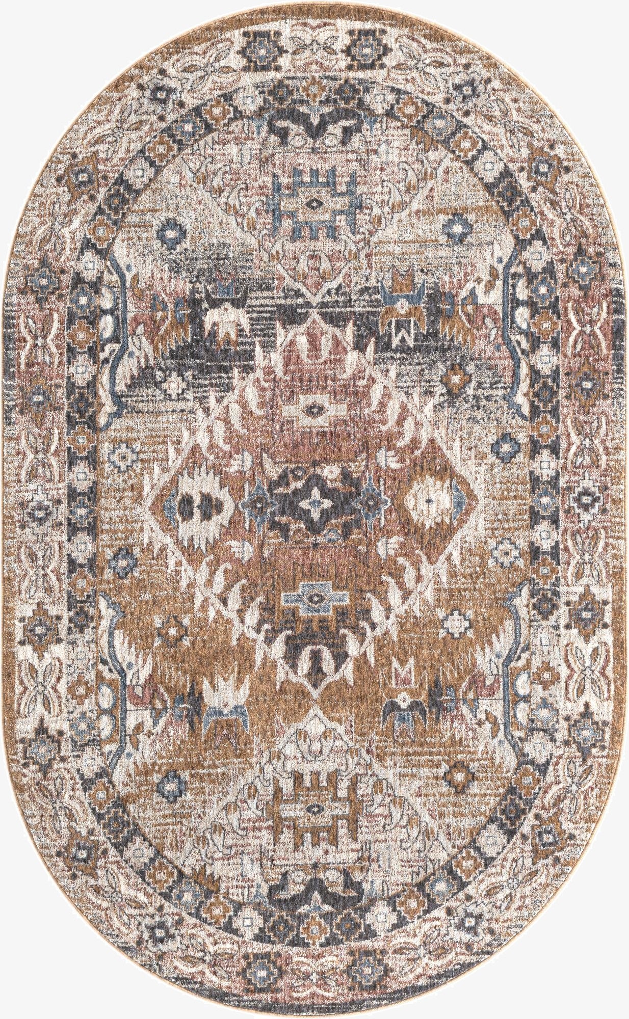 Primary image 5' 3 x 8' Eco Southwestern Oval Rug