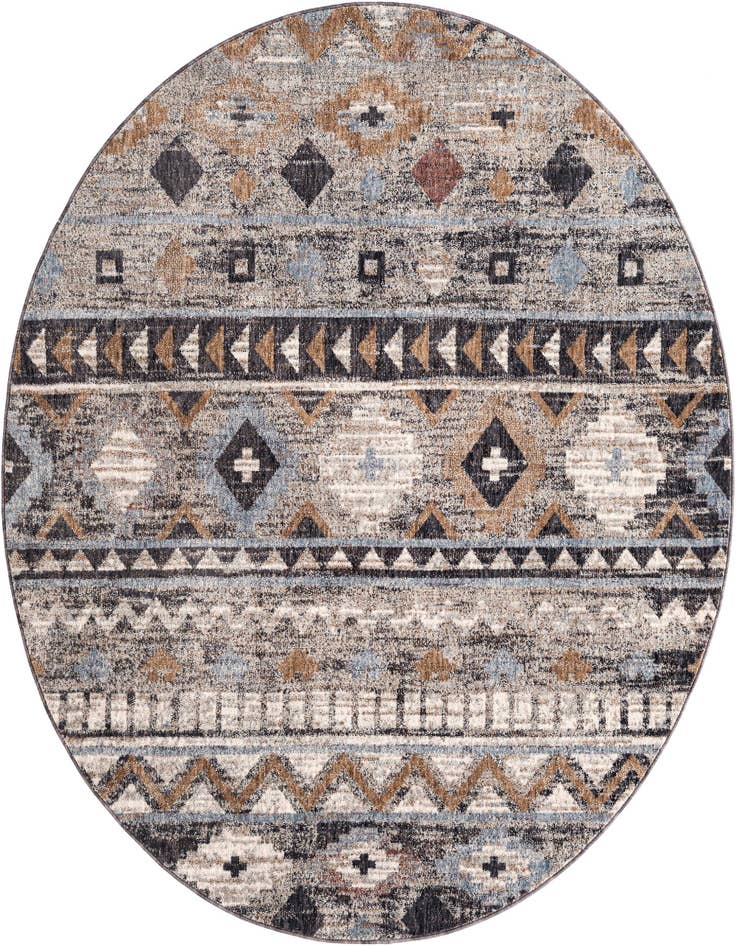Detail image of 7' x 7' Eco Southwestern Round Rug
