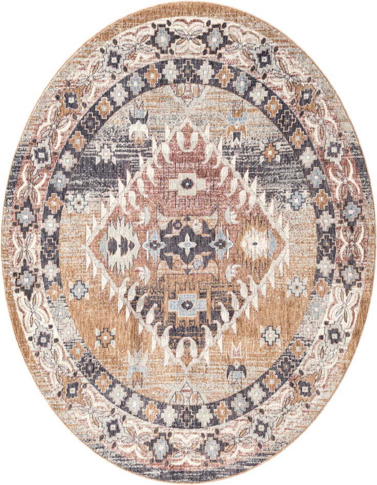 Detail image of 7' x 7' Eco Southwestern Round Rug