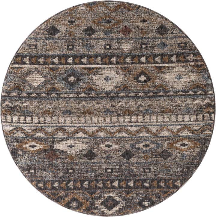 5' 3 x 5' 3 Eco Southwestern Round Rug