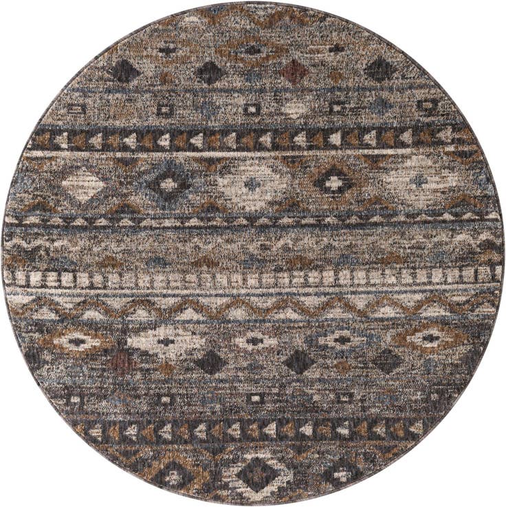 Detail image of 5' 3 x 5' 3 Eco Southwestern Round Rug