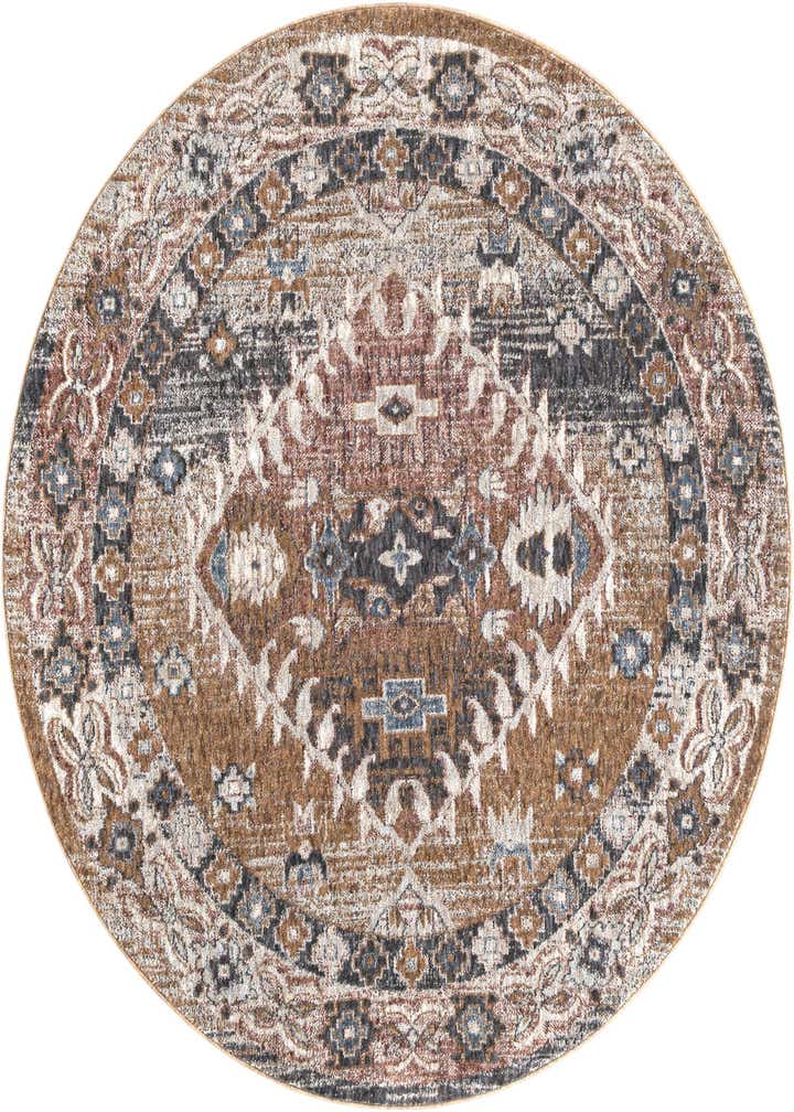 5' 3 x 5' 3 Eco Southwestern Round Rug