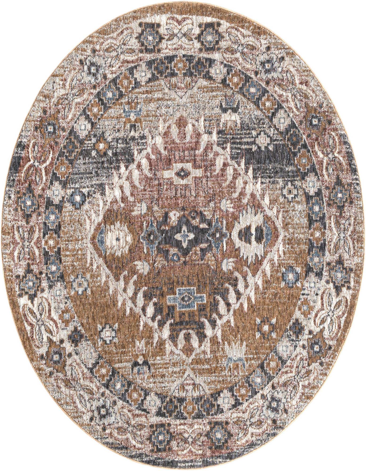 5' 3 x 5' 3 Eco Southwestern Round Rug