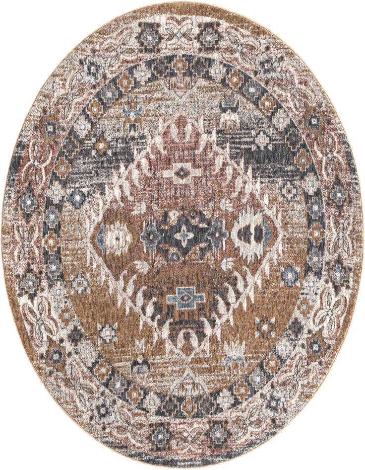 Detail image of 5' 3 x 5' 3 Eco Southwestern Round Rug