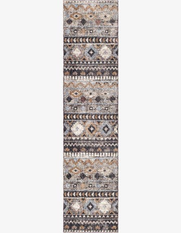 Khaki Gray Eco Southwestern Runner Rug