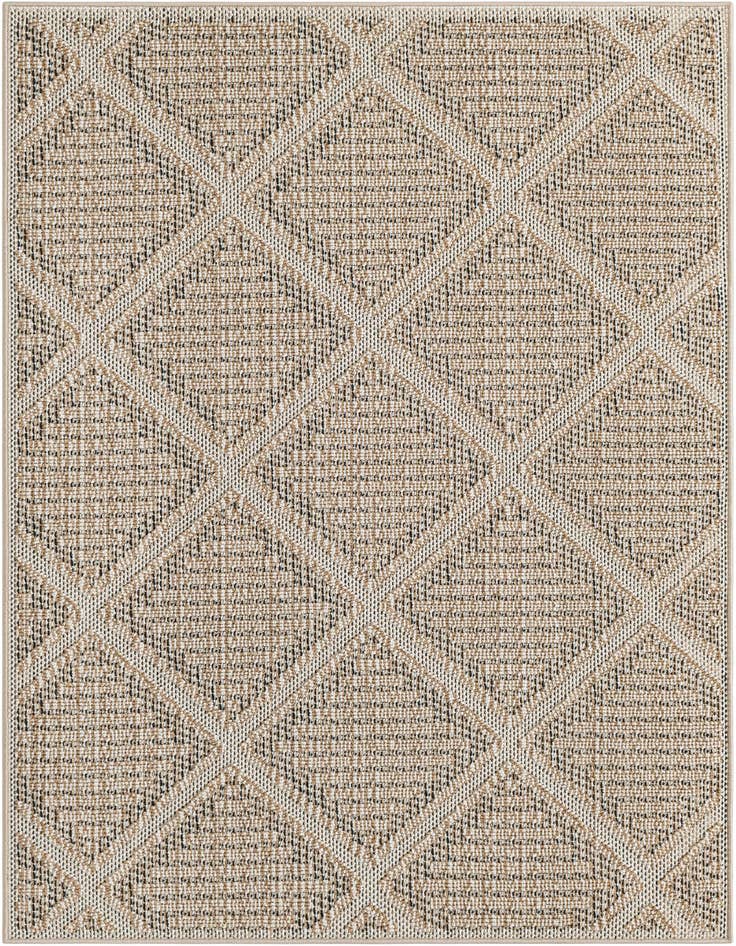 Detail image of 4' 1 x 6' 1 Easy-Clean Lattice Indoor / Outdoor Rug
