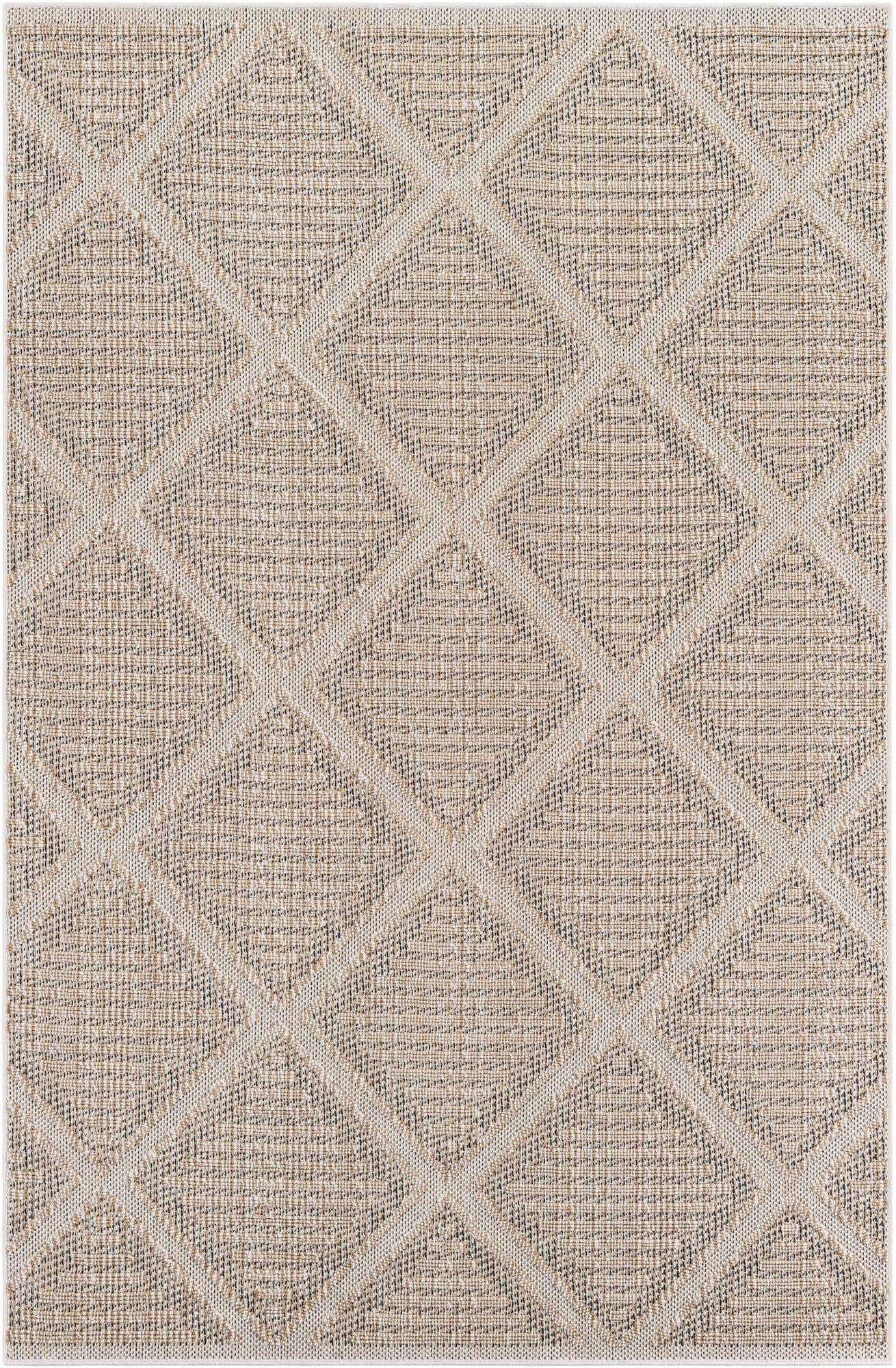 6' 1 x 9' Easy-Clean Lattice Indoor / Outdoor Rug