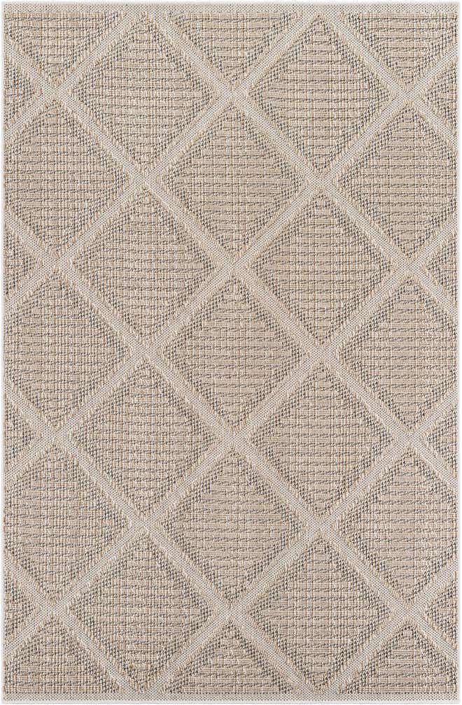 6' 1 x 9' Easy-Clean Lattice Indoor / Outdoor Rug