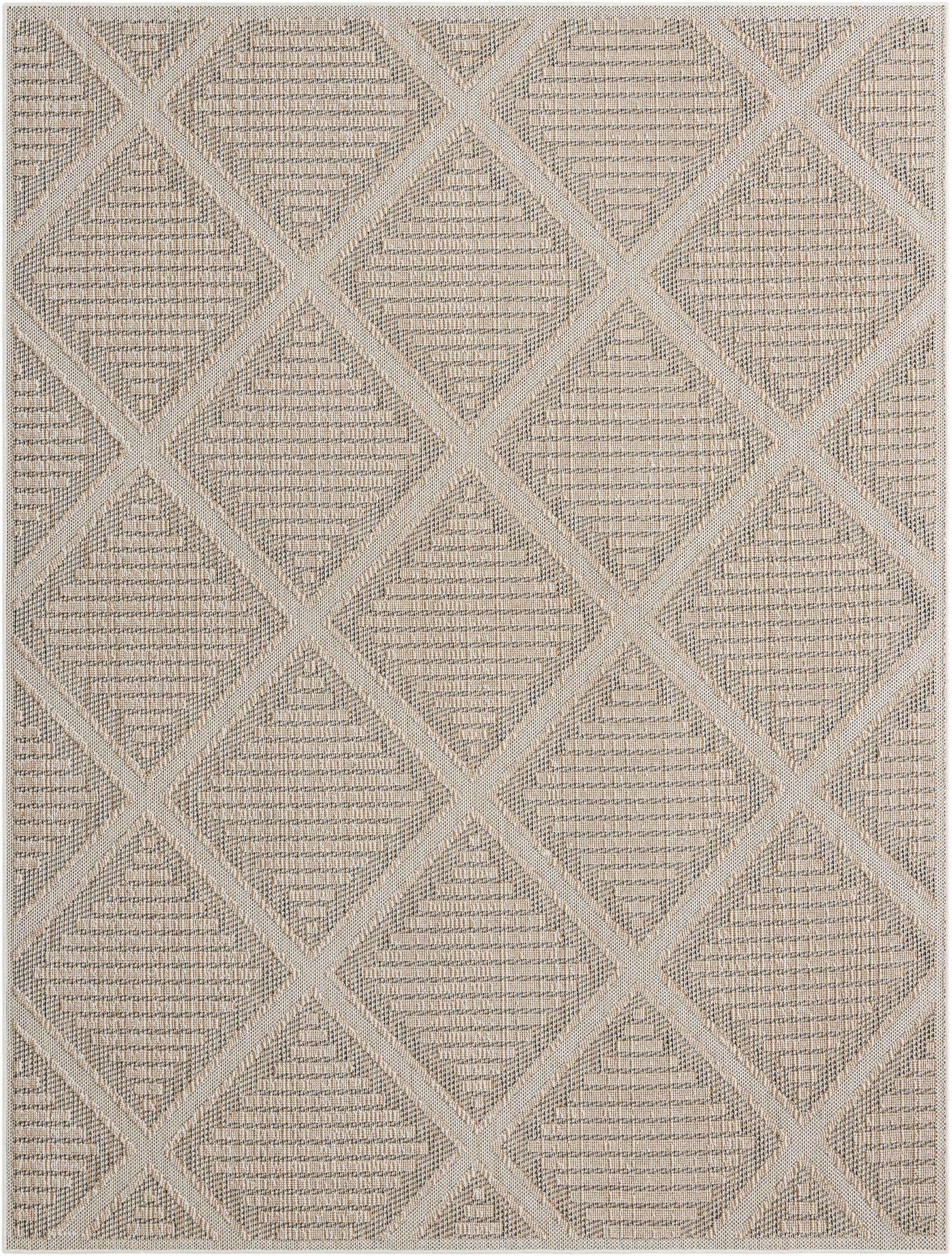 9' x 12' Easy-Clean Lattice Indoor / Outdoor Rug