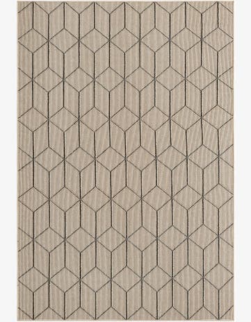 Khaki Easy-Clean Lattice Indoor / Outdoor Rug