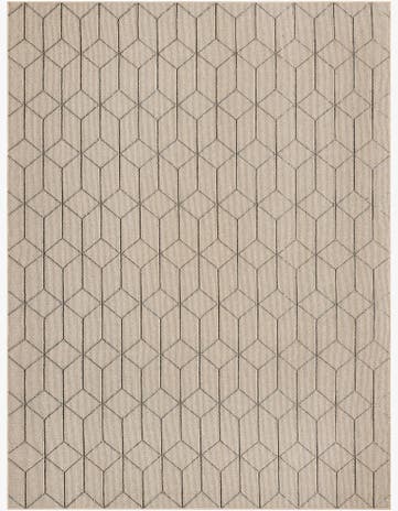 Khaki Easy-Clean Lattice Indoor / Outdoor Rug