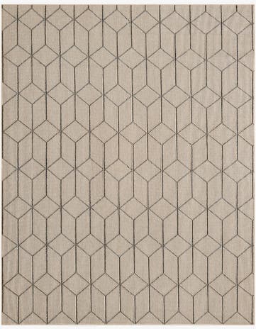 Khaki Easy-Clean Lattice Indoor / Outdoor Rug