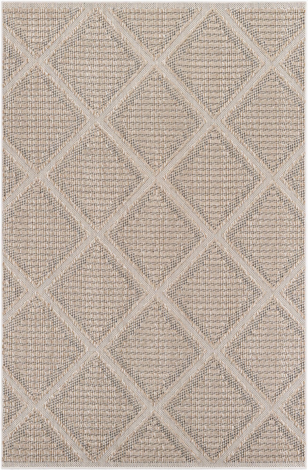 6' 1 x 9' Washable Lattice Indoor / Outdoor Rug