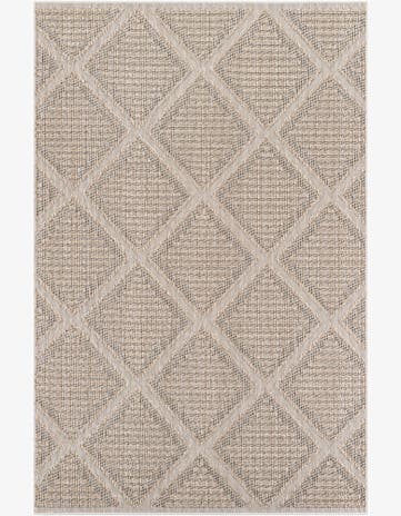 Khaki Easy-Clean Lattice Indoor / Outdoor Rug